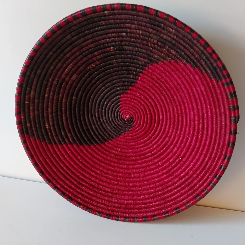 Handwoven Red and Brown Basket